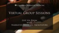 Virtual group sessions image of person writing in a journal in stadium seating